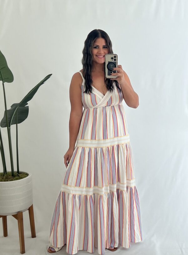 Striped Sleeveless Maxi Dress